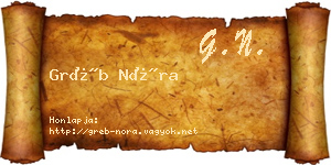 Gréb Nóra névjegykártya